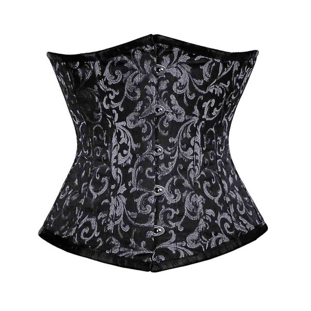 Attitude Corsets - Farnion Underbust korset - Zilverkleurig/Zwart
